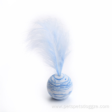 Hot sell cat toy ball with feather